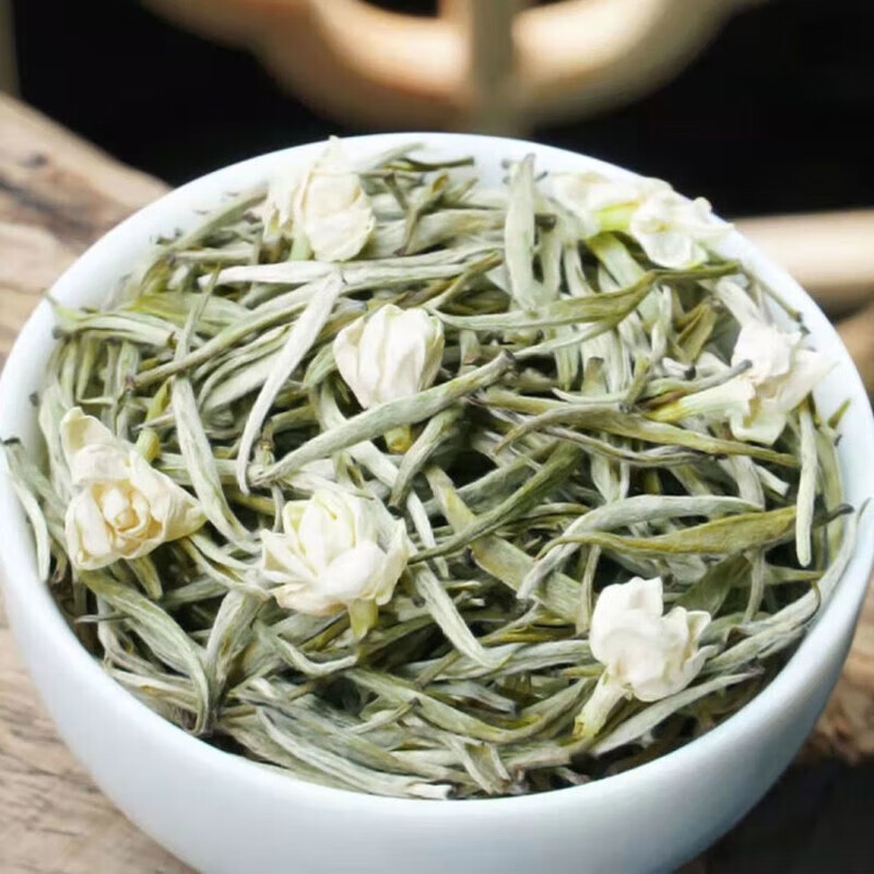 片叶知鲜广西横县2024新茶茉莉针王特级茉莉花茶叶正宗白毫银针嫩芽池