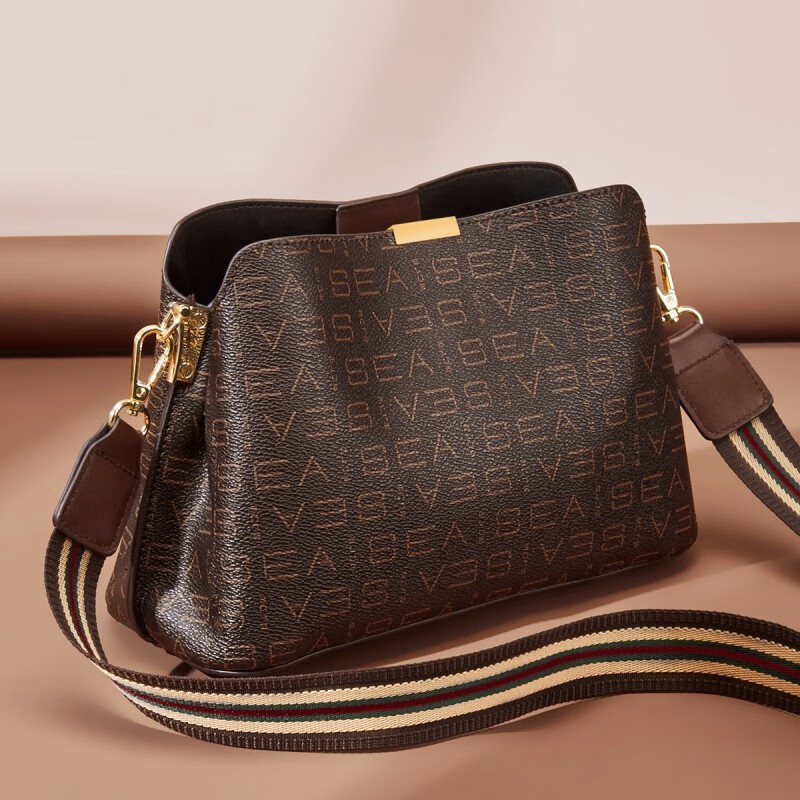 金狐狸包包女包春夏新款大容量老花纹贝壳包单肩斜挎包复古印花女士