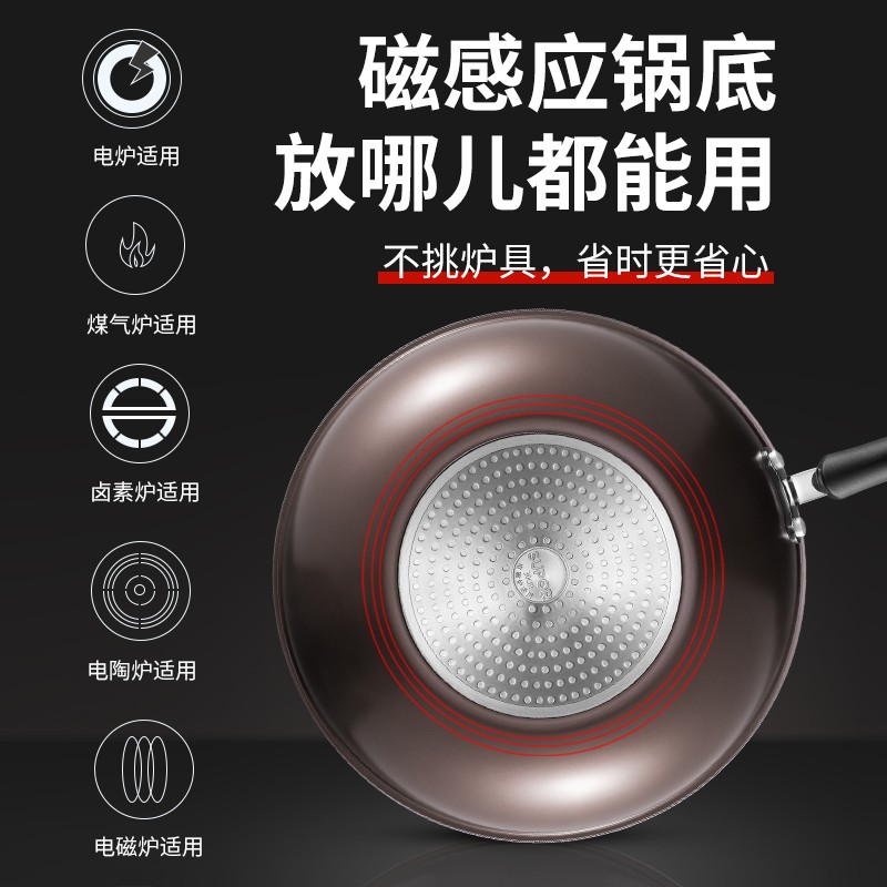 苏泊尔煎锅炒菜锅SUPOR易洁30cmEC30SP01炒锅电磁炉锅中间是不是凸起的？