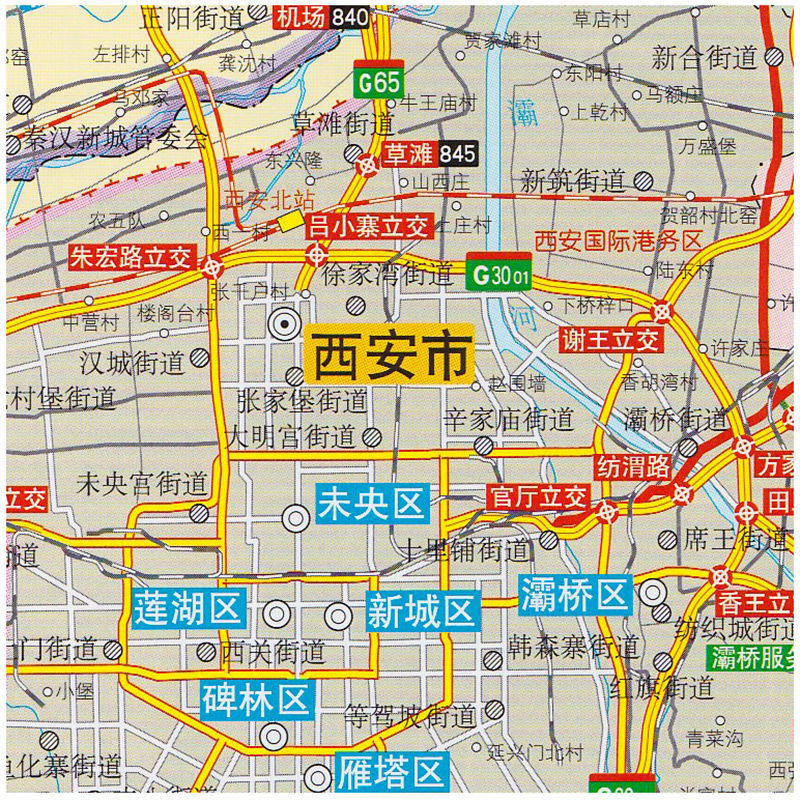 西安市地图2020新版西安城市地图陕西西安旅游交通地图