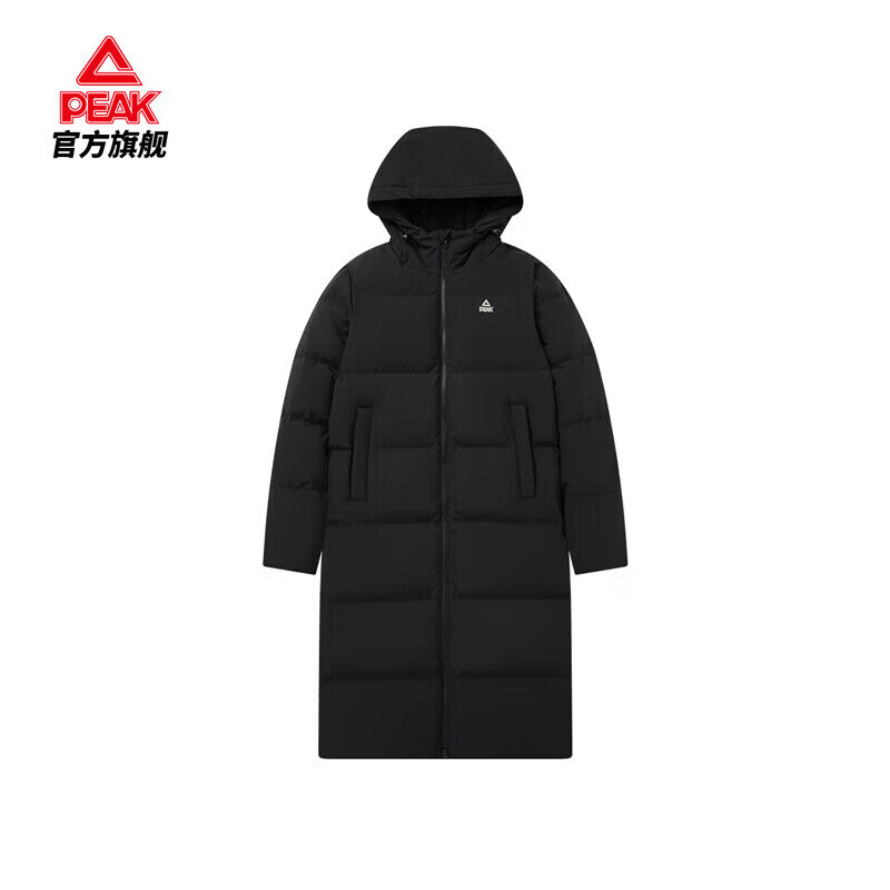 匹克驭雪-吴磊同款丨连帽长款羽绒服男子冬季新款加厚保暖运动外套 黑色 吴磊同款 M