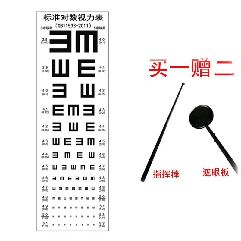 视力表标准儿童标准对数视力表视力贴国际标准挂图对数测眼睛度数墙贴