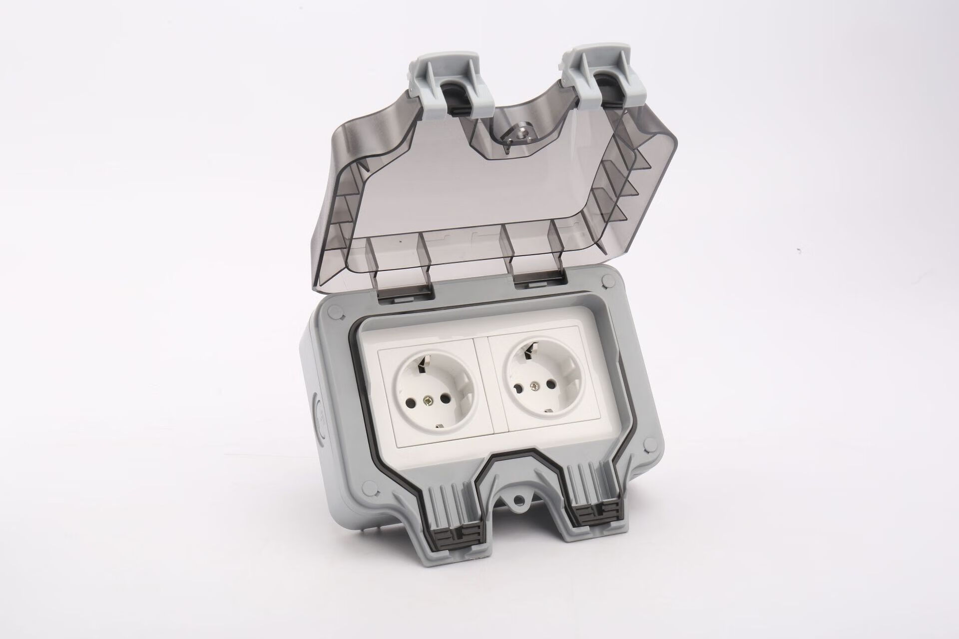 室外浴室欧标两位16a双联明装水插座盒 两位德式