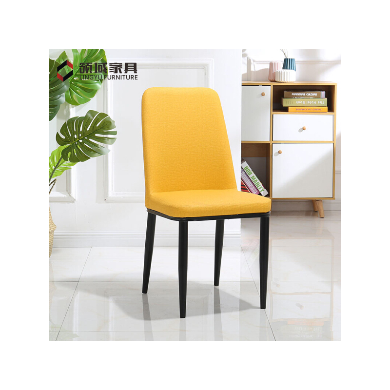 从野家具餐椅北欧轻奢化妆凳妆梳台椅子现代简约书桌椅家用餐桌凳子靠背椅 米色-皮革-铁艺木纹腿