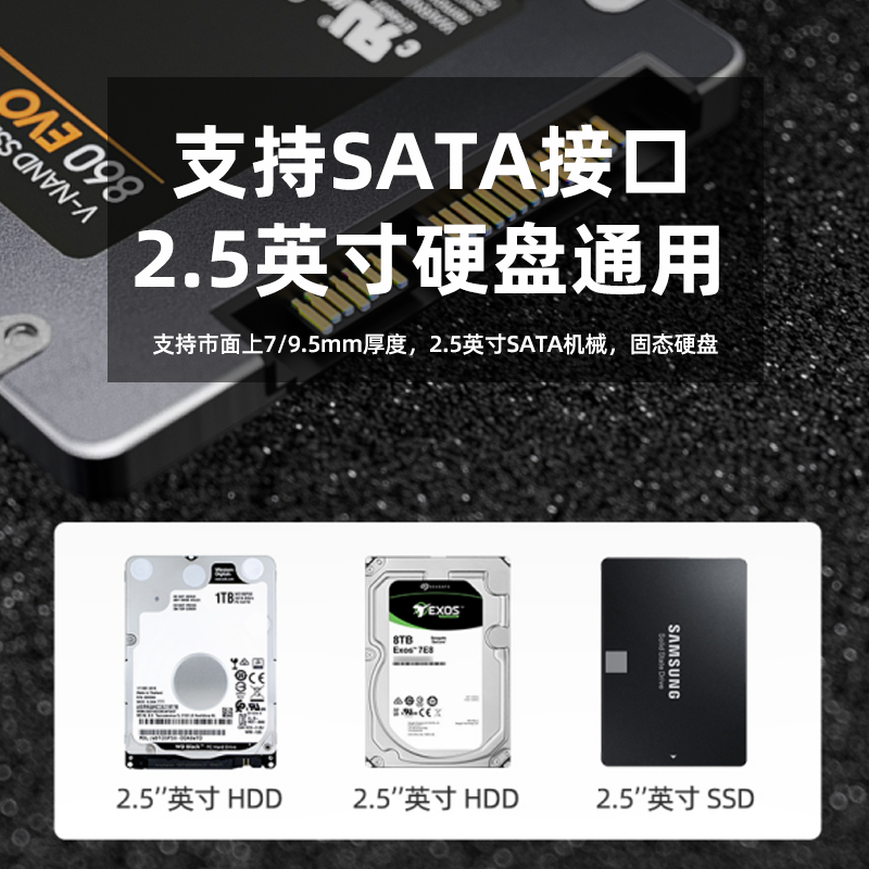 COOL-FISH移动硬盘盒2.5英寸USB3.0 SATA笔记本电脑外置壳固态机械ssd透明硬盘盒 【USB3.0透明硬盘盒】