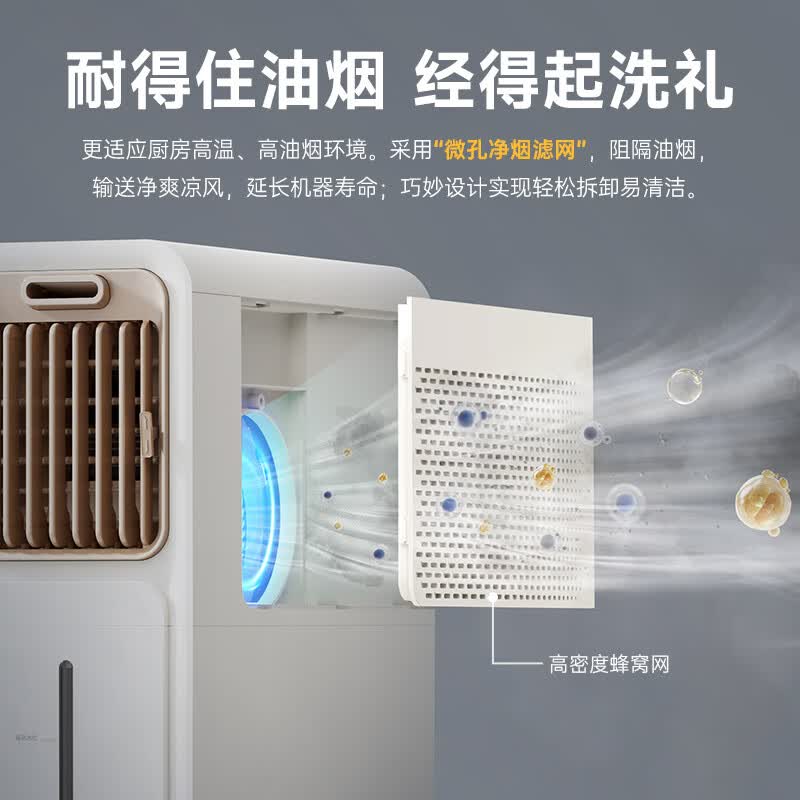 蓝宝(BLAUPUNKT)【厨房降温】电风扇厨房水冷风扇机小型空调扇制冷风扇冰雾扇水冷空调台立式加湿防油烟可拆洗X5 白色