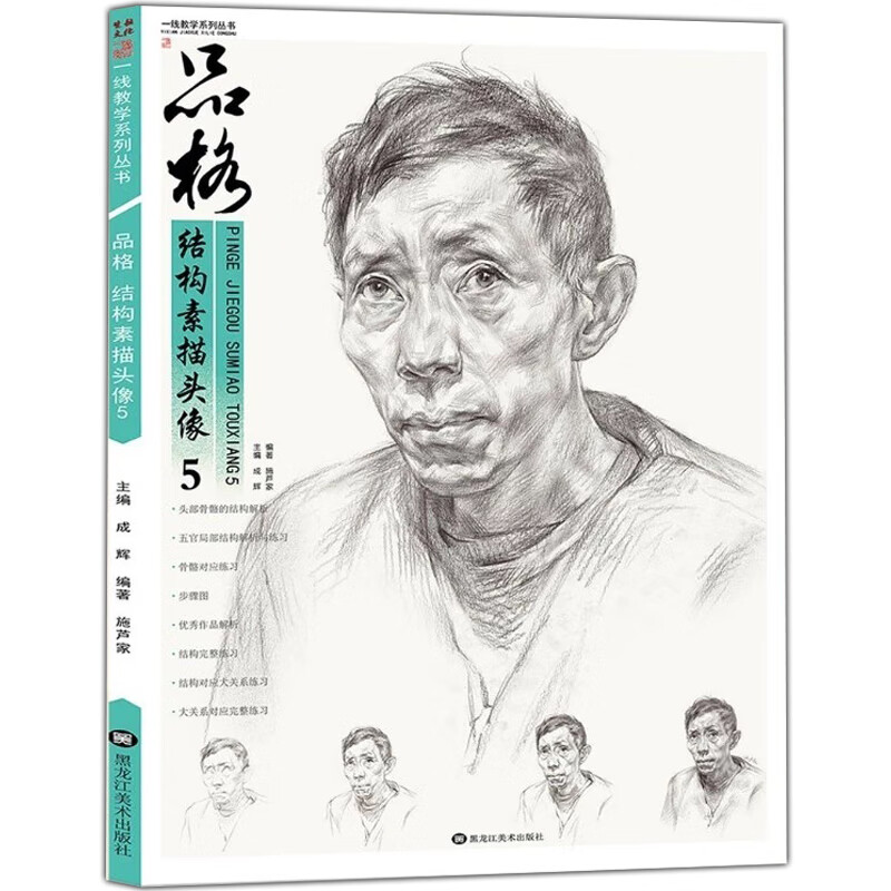 品格结构素描头像5 一线教学 施芦家头部骨骼局部五官解析人像半身像