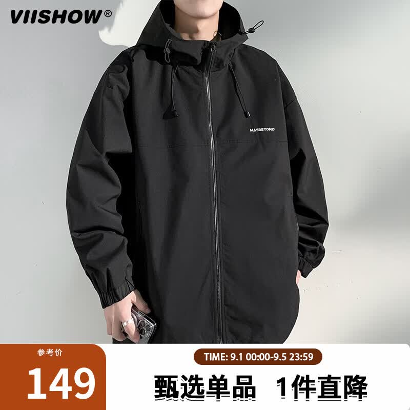 viishow外套男款春秋季美式春季潮牌户外机能痞帅夹克 黑色 XL怎么样,好用不?