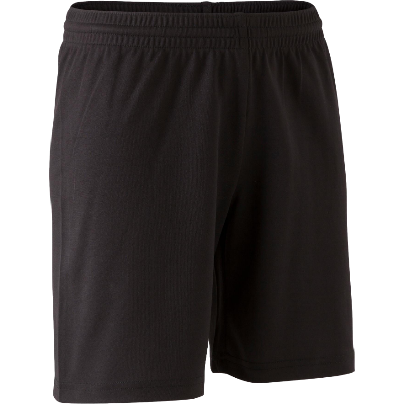 迪卡侬儿童足球服儿童运动T恤儿童短裤透气短袖分队KIOJ 黑色短裤 XL