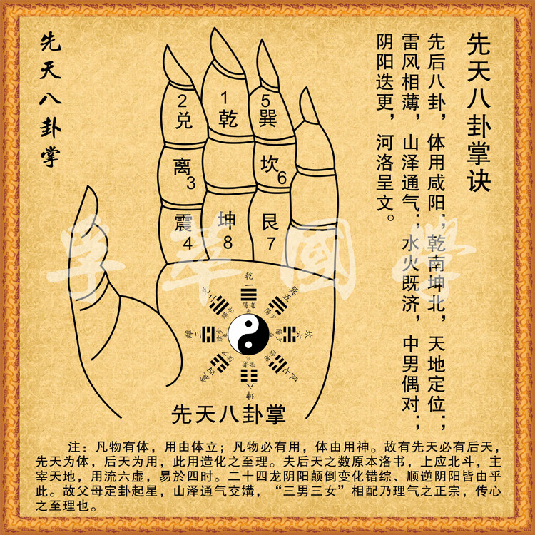 skids先天八卦掌诀周易易经知识国学八卦图阴阳鱼太极图玄关客厅装饰