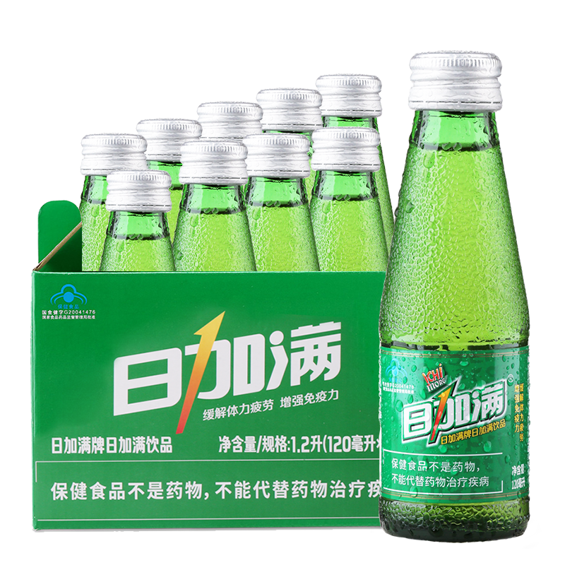 日加满含牛磺酸 补充氨基酸 能量型功能饮料小绿瓶  增强免疫120ml*10瓶