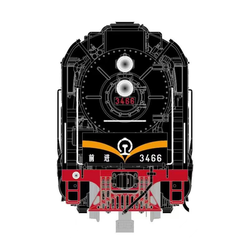 火车模型 1/87 ho 中国前进型蒸汽机车模型qj全合金版 成局成段3466