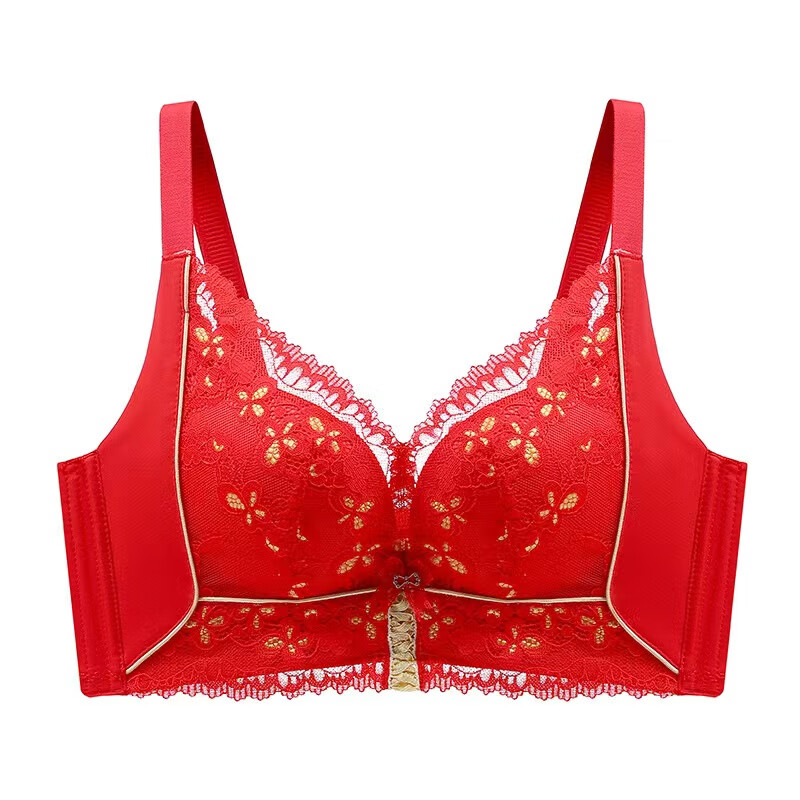 南极人(nanjiren)小胸显大调整型聚拢内衣本命年红色性感无钢圈收副乳