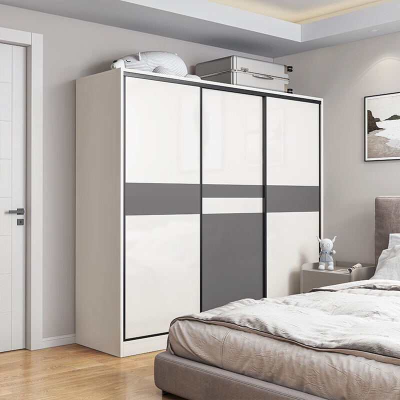 衣柜家用卧室简易简约现代免包安装推拉门大衣柜收纳移门衣橱柜子家具