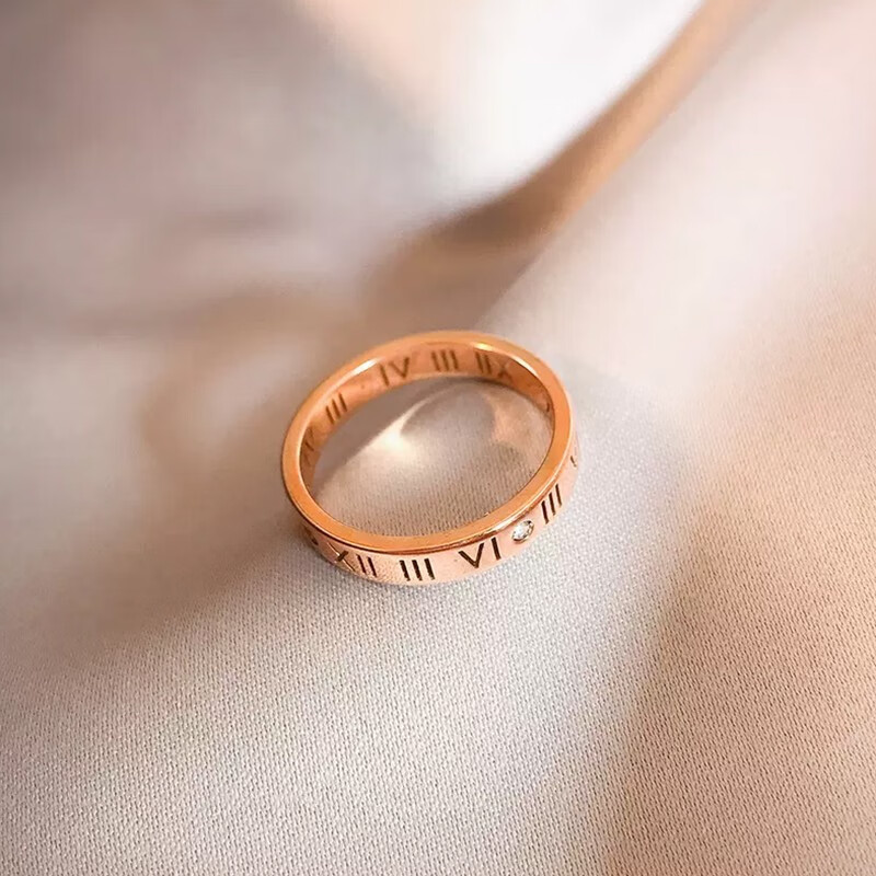 turbosun罗马数字戒指女时尚个性韩版食指戒情侣指环一对情人节礼物