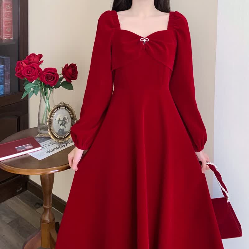 铂朗尼奥 回门衣服平时可穿大码敬酒服新娘胖mm结婚订婚酒红色高级感连衣裙礼服 红色 2XL_【130-150斤】高性价比高么？