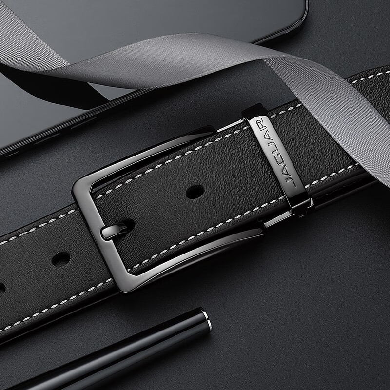 jaguar轻奢侈男士皮带男自动扣真皮商务休闲品牌裤腰带正装高档礼物