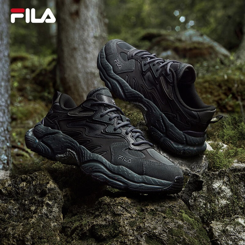 斐乐（FILA）蕨草鞋FERN女鞋运动鞋新款户外老爹鞋休闲鞋厚底 阴影灰/黑-DB 37.5