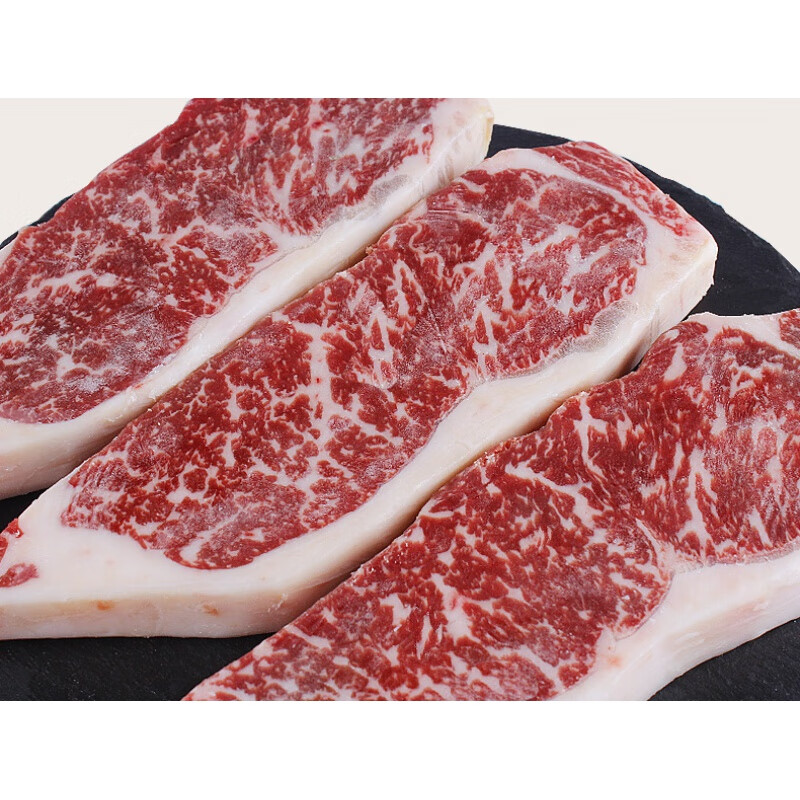 京战 和牛国产原切牛排龙江肉m5m6雪花西冷1000g厚切谷饲新鲜家庭牛扒