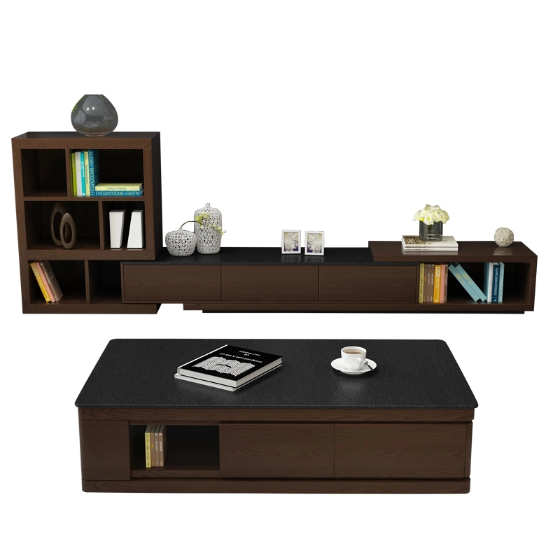 梵萨帝 茶几 茶几电视柜组合 北欧现代简约火烧石茶几电视柜组合套装 茶几