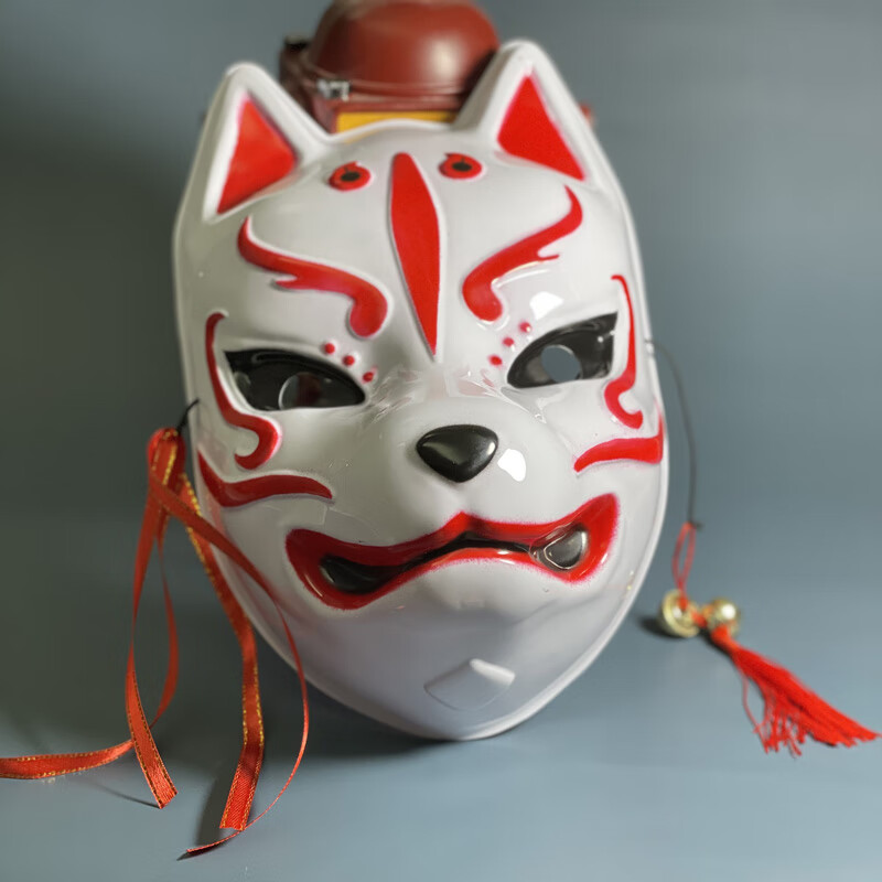 机智芽狗头狐妖动漫日式和风表演舞台面具狐狸全脸万圣节派对道具
