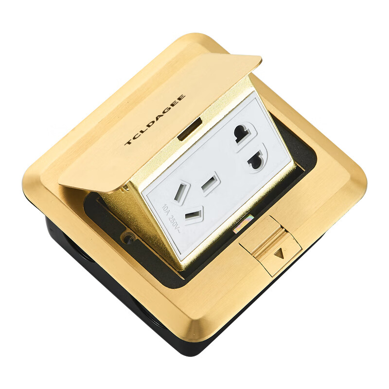 蕴璞慢弹式地板插座缓冲地插座全铜防水阻尼地插家用客厅通用 铜 快弹