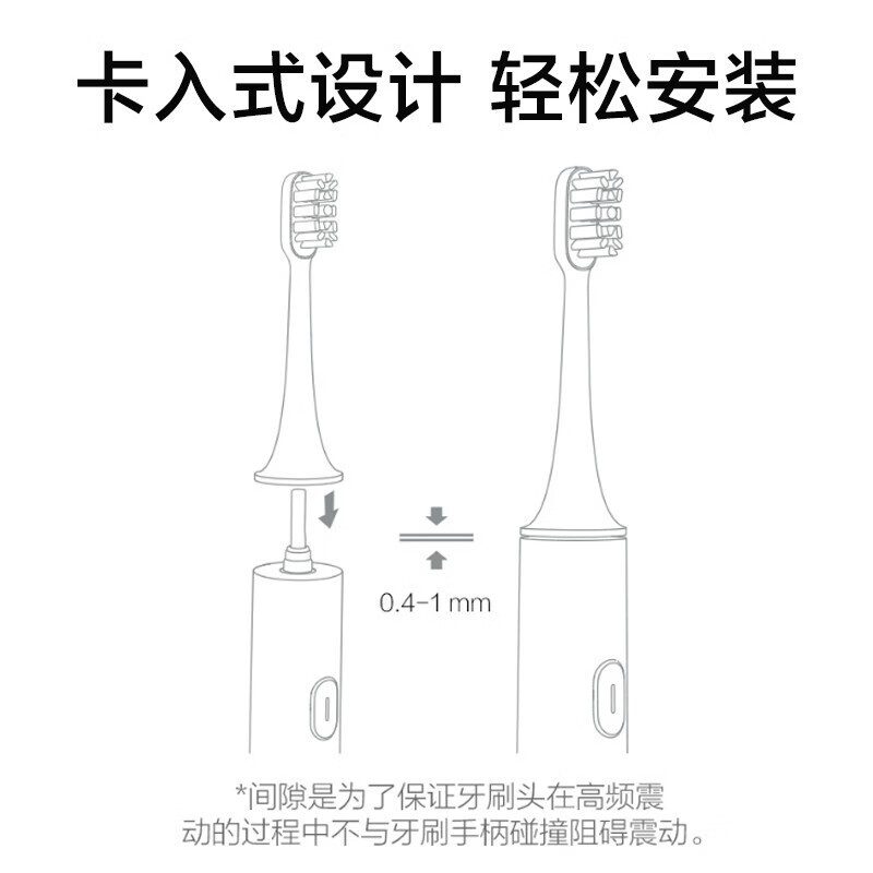 适配小米电动牙刷头T300/T500通用替换MES601/MES602/DDYS01SKS米家软毛 升级6支装（适用T300/T500）