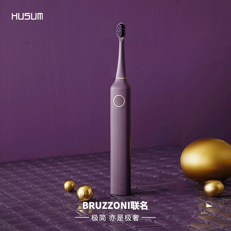 花上(HUSUM) 电动牙刷 声波震动牙刷成人美白清洁牙刷电动男女生日礼物实用轻奢 E1星空紫