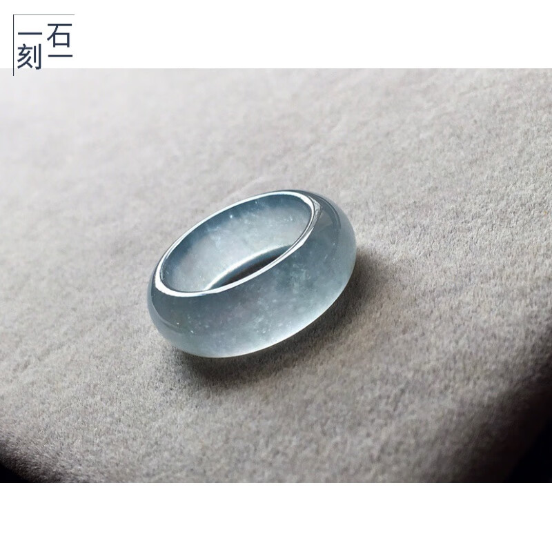 一石一刻a货缅甸翡翠玻璃种戒指种老起胶水润起光感厚实大气