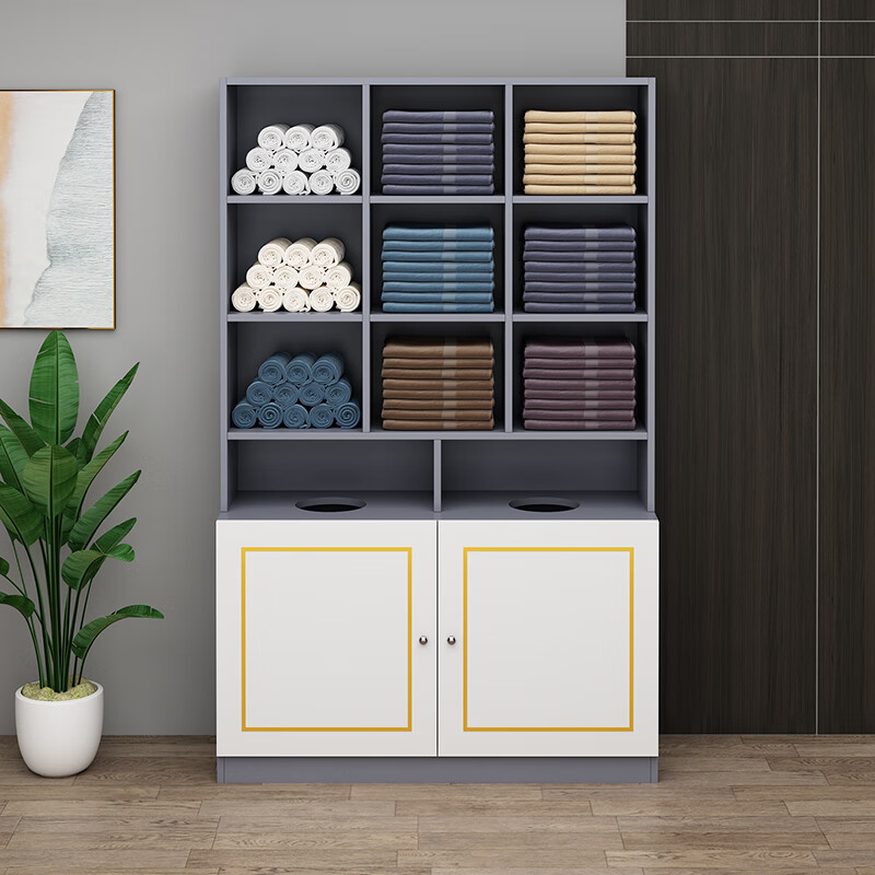 吴汉匠家具 木质储物毛巾柜理发店美发店毛巾收纳柜美容院洗浴中心