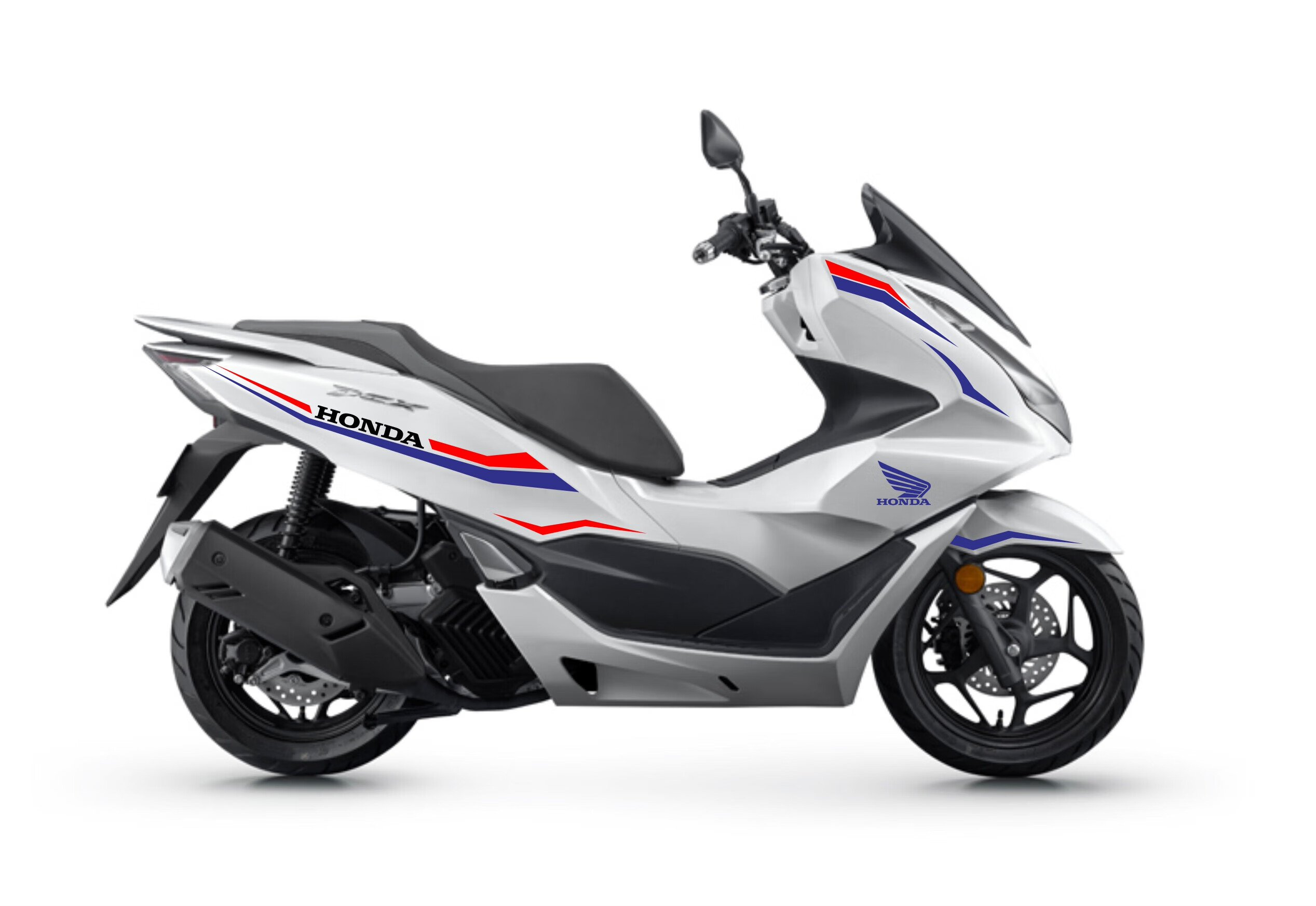 塔克尔适用于本田pcx160贴花改装车装饰版花拉花防水贴纸保护贴花 白