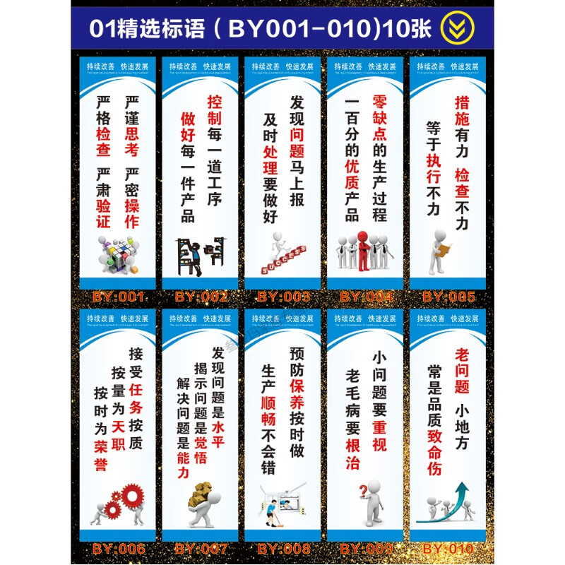 amwell 工厂车间安全励志生产标语牌企业文化宣传墙贴品质仓库管理