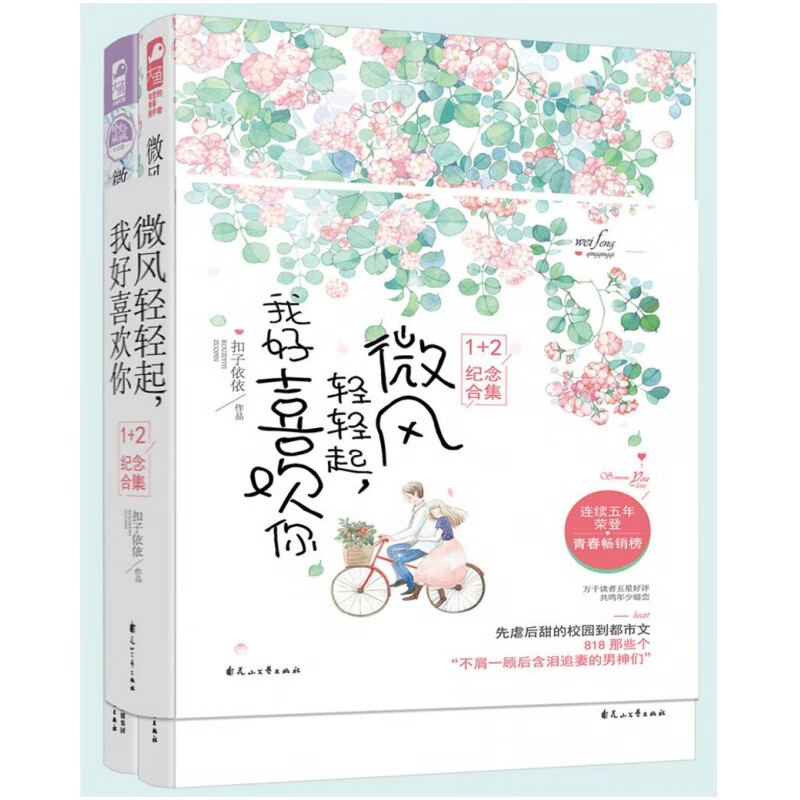 【信笺+明信片】全套2册 微风轻轻起我好喜欢你2+1 扣子依依 大鱼文化系列校园爱情青春文学高甜宠文