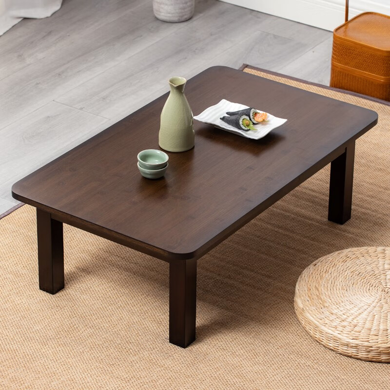 品客成 茶几 矮桌子小台桌客厅黑胡桃色楠竹炕桌实木方桌长方形床上