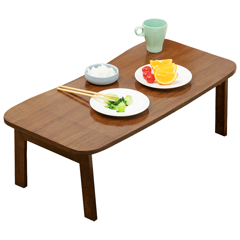 木马人 简易免安装楠竹餐桌圆桌折叠桌现代简约可洽谈小饭桌中式茶几床上收纳桌椅便捷式小户型小方木桌子 【免安装 可折叠】小号款60长(舒适弧形设计)