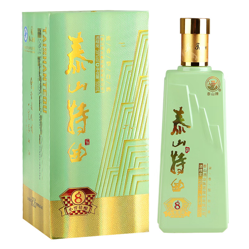 泰山牌泰山特曲 小窖佳酿 浓香型白酒 39度泰山8 单瓶500ml