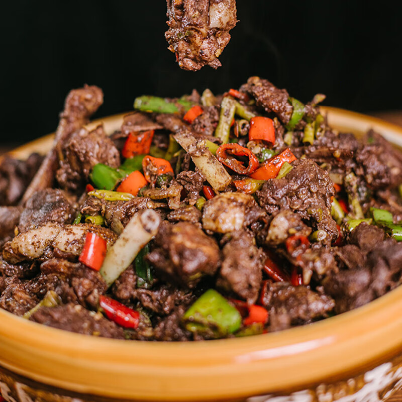 虎钢馋永州血鸭湖南特产宁远血浆鸭干锅鸭酒店饭店特色菜半成品食材