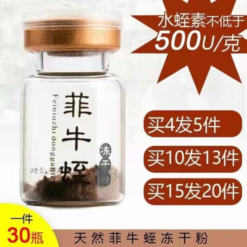 牛蛭冻干粉 30瓶 蛭素菲牛蛭冻干粉蚂蟥素高活性高含量 30瓶