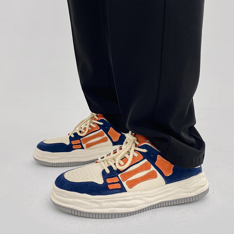 yzlds品牌板鞋男2024春季新款透气时尚休闲鞋百搭舒适溶解鞋小众复古