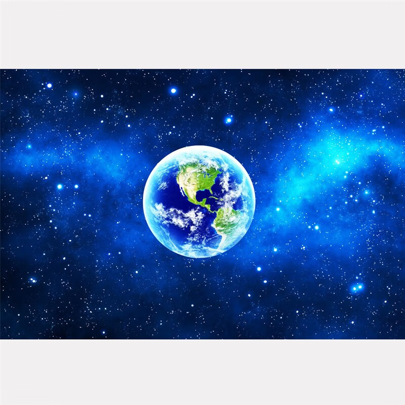 贝拉缘鱼缸背景贴纸山洞地球高清水族箱星空3d立体画壁纸自粘防水静电