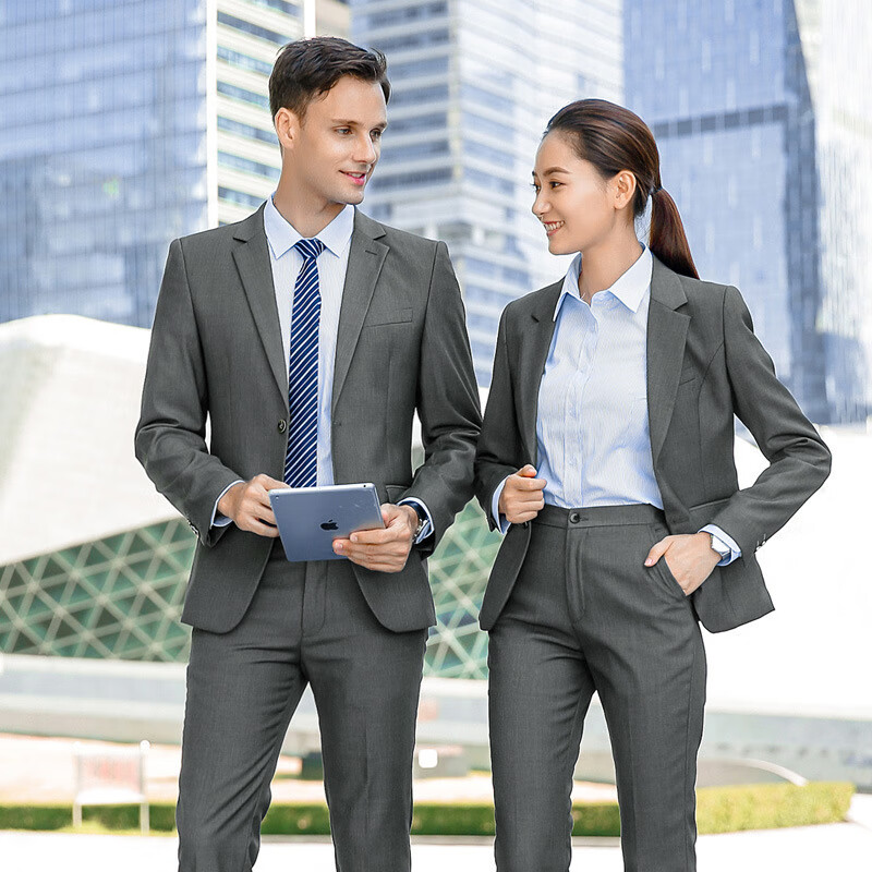 锐明凯款双扣西装秋冬季商务休闲男女同款职业套装女上班面试工作服