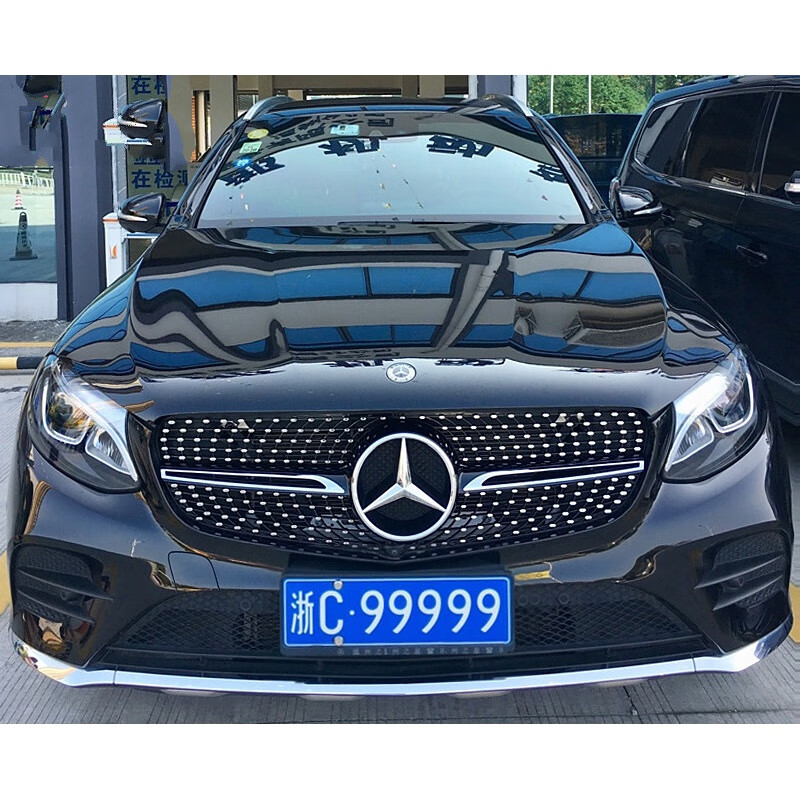 c260l奔驰价格2021款,2021款奔驰glc260 奔驰glc260l满天星中网glc200 300l钻石中网改装装饰专用镜面大标定制