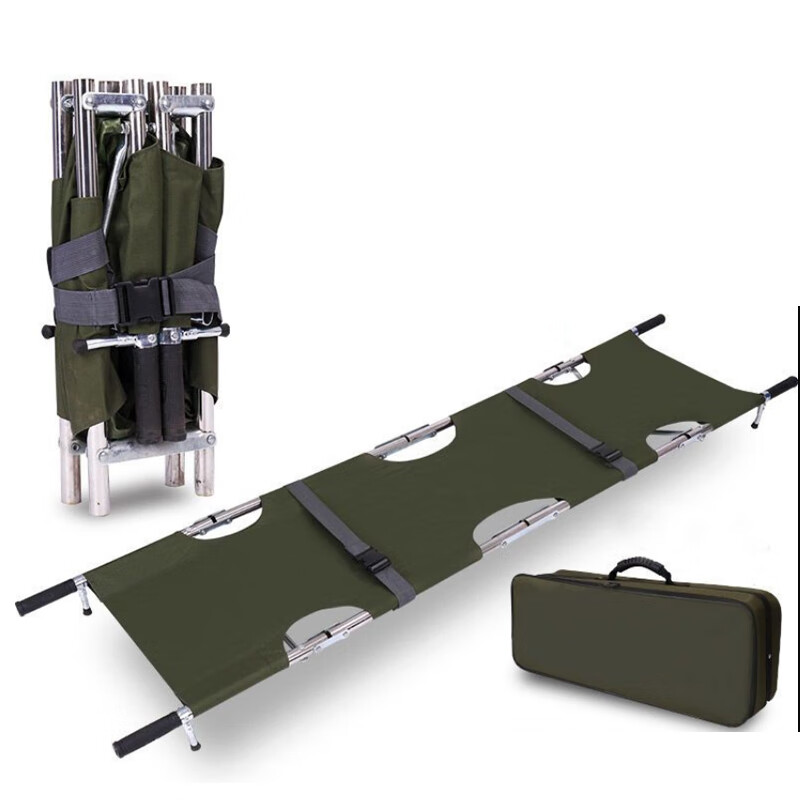 佑工信 加厚医院用消防企业演习急救折叠单架 四折带包加厚不锈钢370