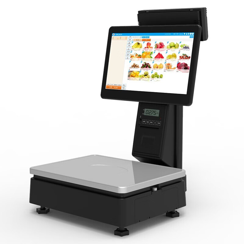 新蜜(sinmi) 新蜜称重收银机一体机超市便利店生鲜水果扫码收银秤双屏