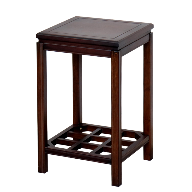 竹城鼎信 花架置物架室内阳台花盆架实木花几仿古花凳新中式花台楠竹盆景架客厅单个兰花盆栽架落地式绿萝架 明秀花架 仿古色（小号）