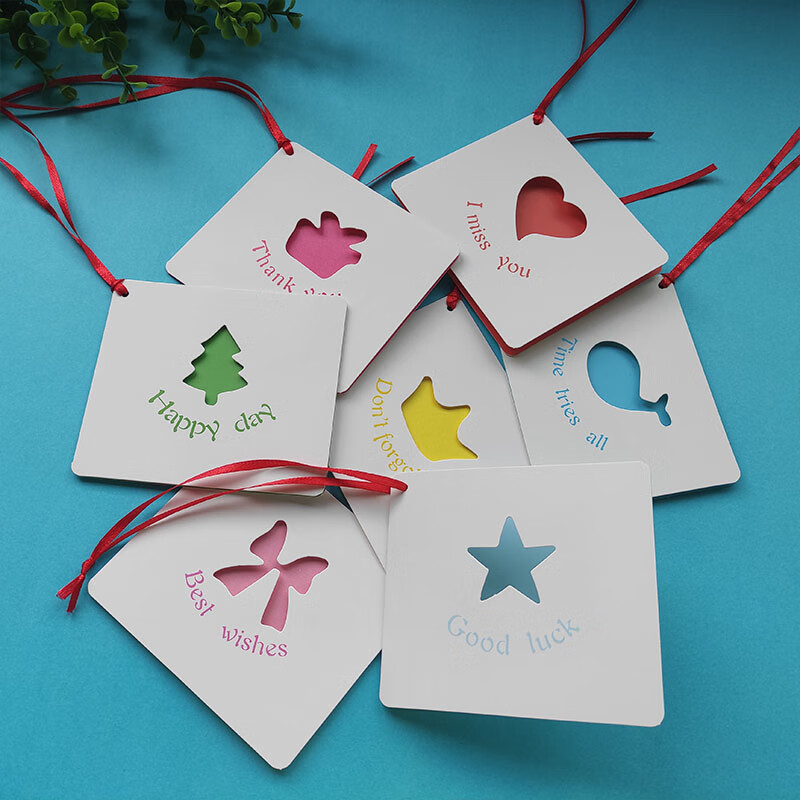 居法颜新款心愿卡片带绳子元旦新年圣诞许愿树吊卡绳可悬挂创意手工