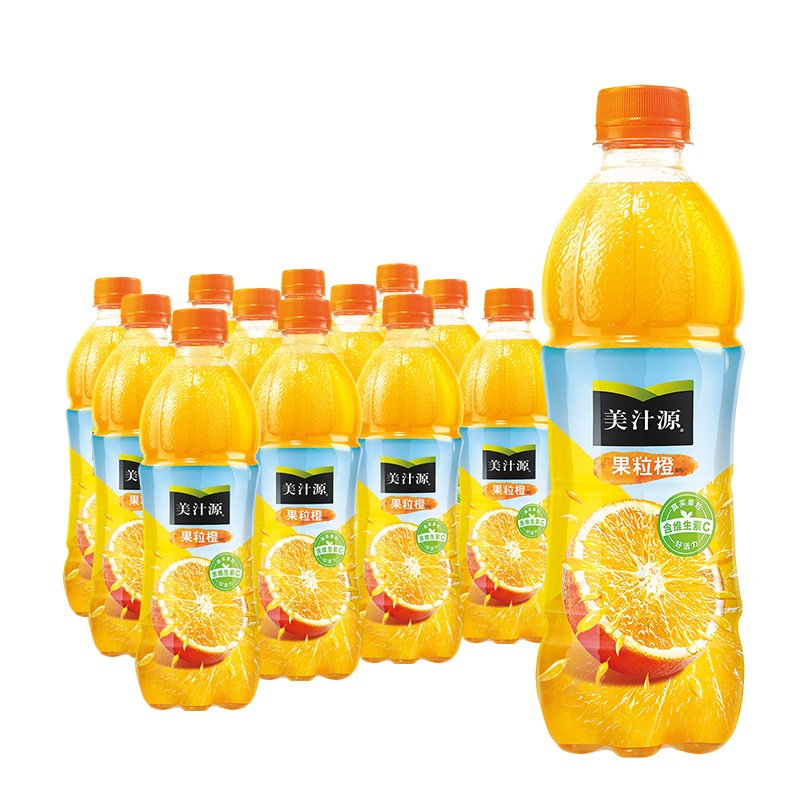 可口可乐(coca-cola) 美汁源 果粒橙 果汁饮料 450ml*12瓶 新老包装
