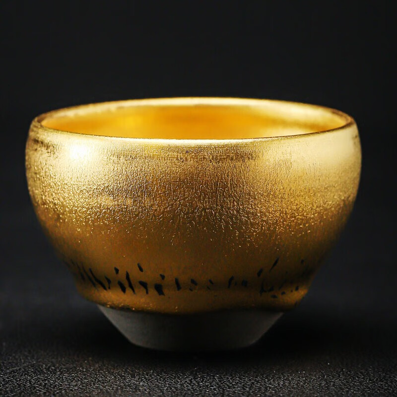 蕊融建盏黄金盏全手工主人杯大号茶杯铁胎陶瓷金盏杯功夫品茗杯金茶杯