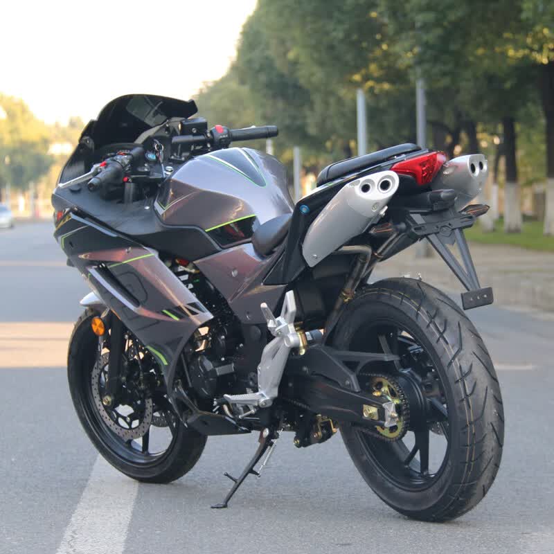 国产仿赛h2摩托车机车400重型跑车地平线整车 魔力灰 abs版单杠200