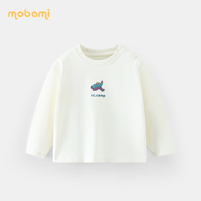 摩芭米[三防面料]婴儿衣服男女童t恤长袖儿童夏季宝宝夏装圆领上衣小童 绿色 140 尺码偏大宽松版